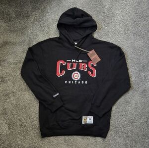 Mitchell & Ness Men's Black Chicago Cubs Vintage Logo Pullover Hoodie NEW size m